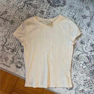 Sezane Ivory Short Sleeve Tee